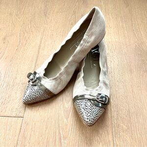 Elegant Cream and Silver Women's Flats